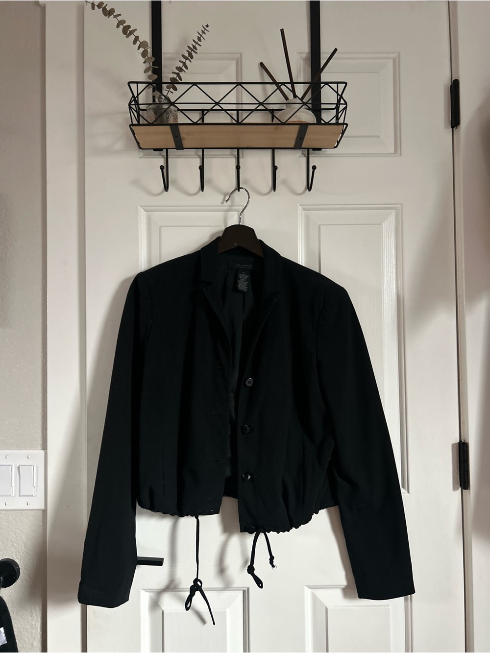 The Limited Black Drawstring Hem Blazer